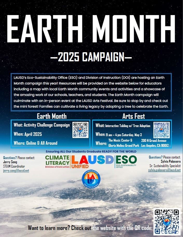 LAUSD Earth Day Month Poster